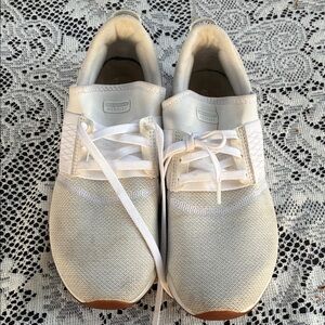 New Balance White Cream Mesh Sneakers